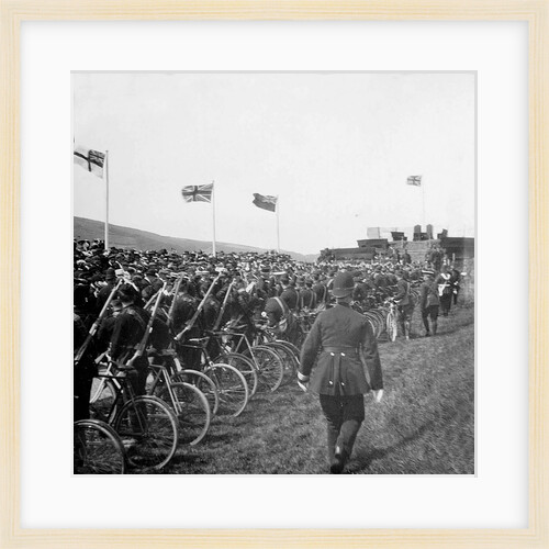 Guard of Honour, Manx Volunteers, Cyclist Section, Tynwald Day, Isle of Man by George Bellett Cowen